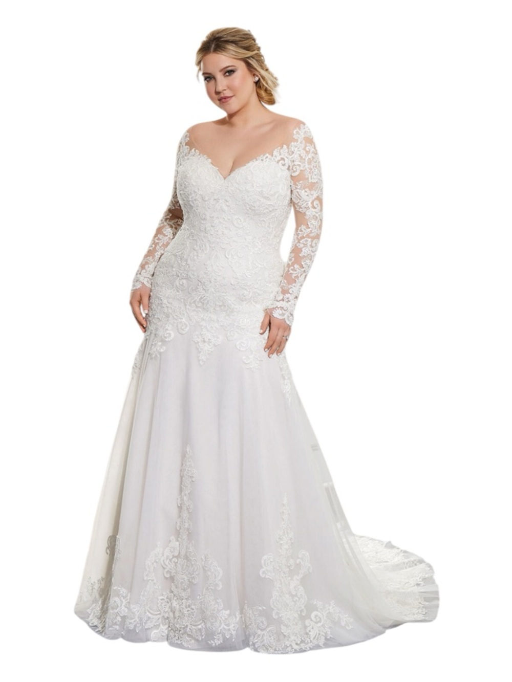 Elegant White Lace Wedding Dress